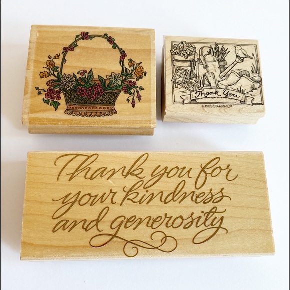 Lot of 3 Wooden Rubber Stamper - Picture 6 of 6